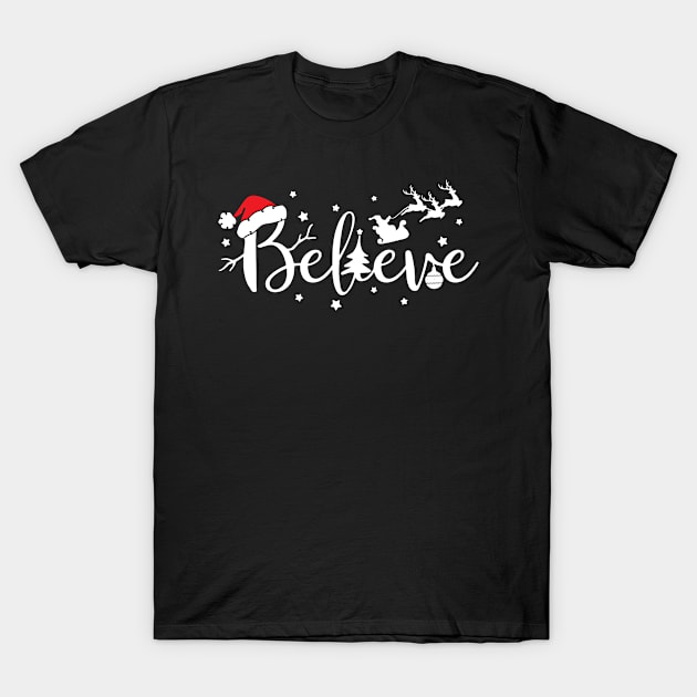 Believe Christmas Christian Faith Christmas Holiday Women T-Shirt by William